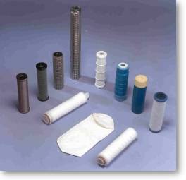A selection of our cartridge filters and a bag filter